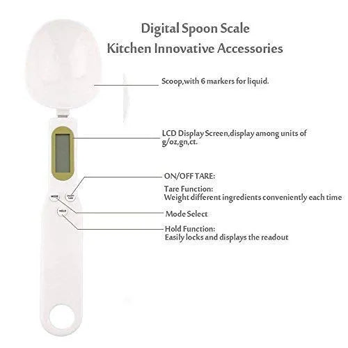 Digital Kitchen Scale Spoon with Precise Measurement - LCD Screen