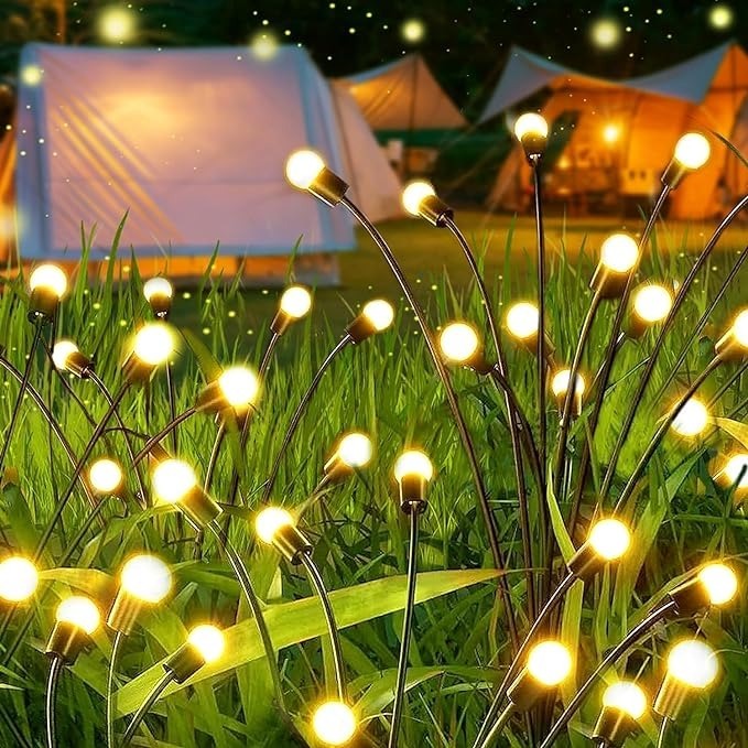 Garden Lights – New Upgraded Solar Powered Firefly Lights,  for Home & Garden (Warm Light)