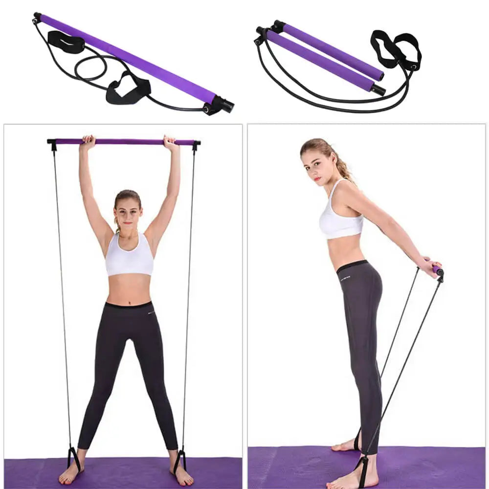 Portable Pilates Studio Gym Exercise Fitness Rope(Random Colours)