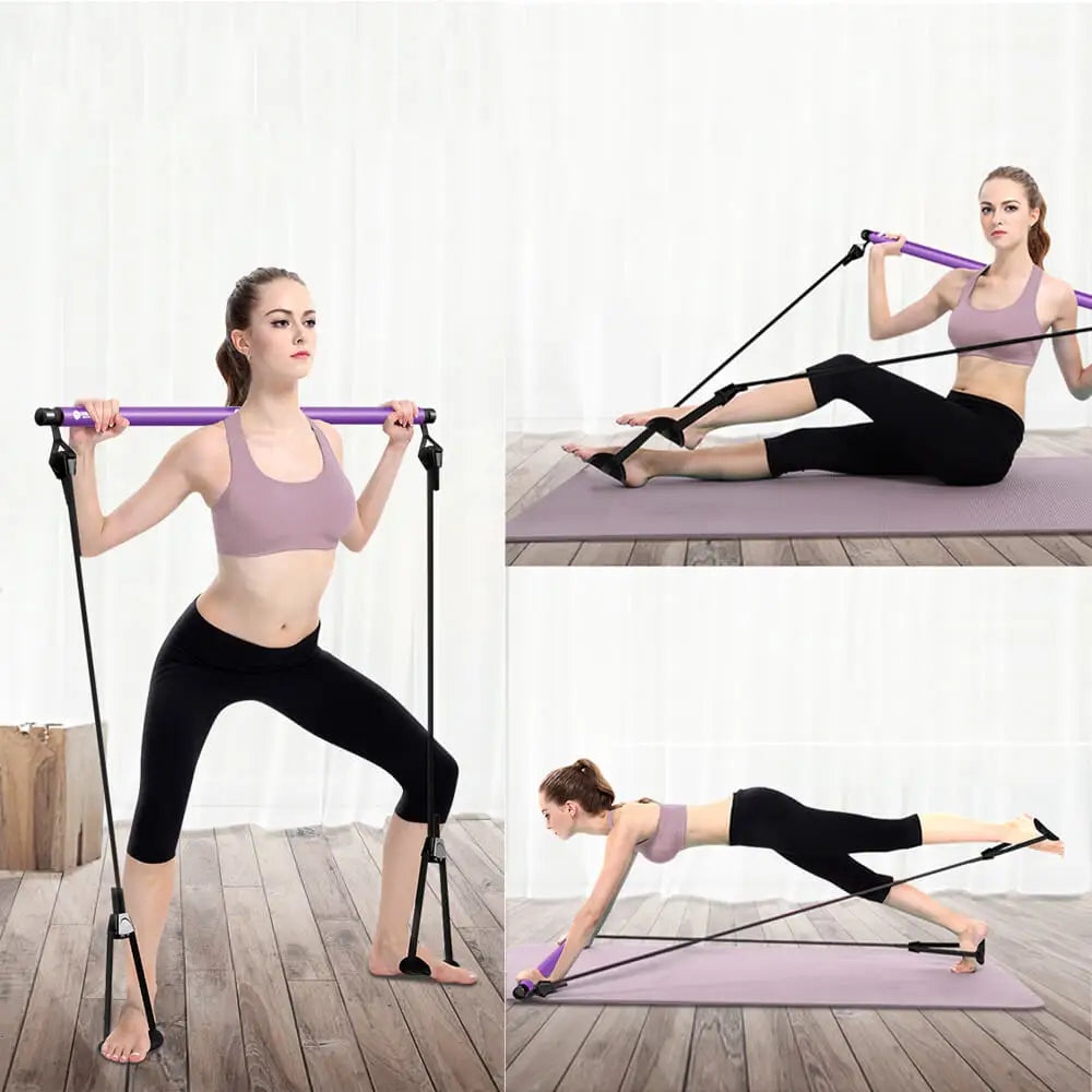 Portable Pilates Studio Gym Exercise Fitness Rope(Random Colours)