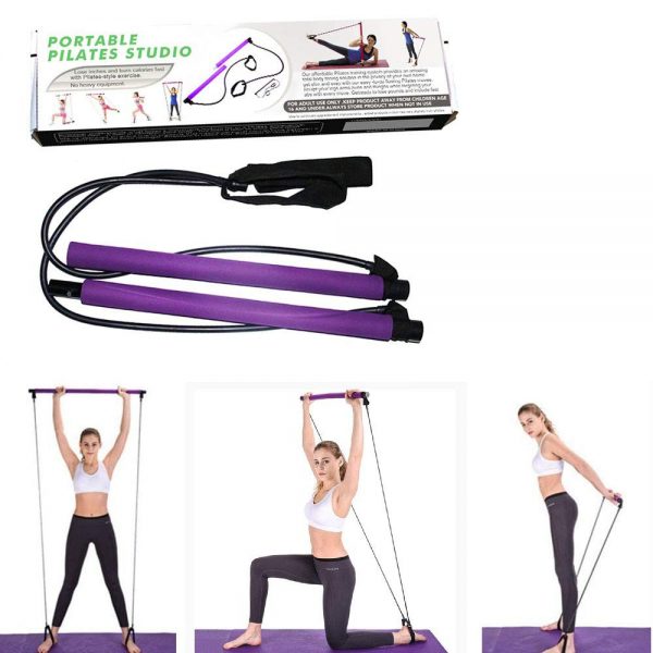 Portable Pilates Studio Gym Exercise Fitness Rope(Random Colours)
