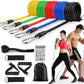 11 Piece Power Resistance Band Set , Yoga Sports Fitness Band Equipment for Men and Women