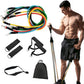 11 Piece Power Resistance Band Set , Yoga Sports Fitness Band Equipment for Men and Women