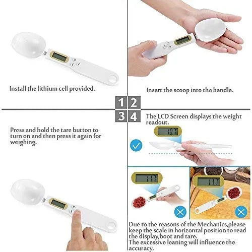 Digital Kitchen Scale Spoon with Precise Measurement - LCD Screen